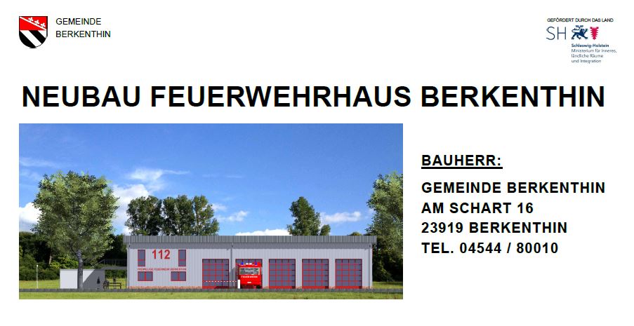 Neubau Feuerwehrhaus Berkenthin Startet