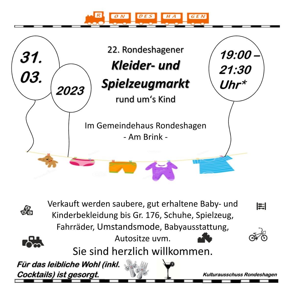 Kleider- Und Spielzeugmarkt In Rondeshagen Am 31.03.