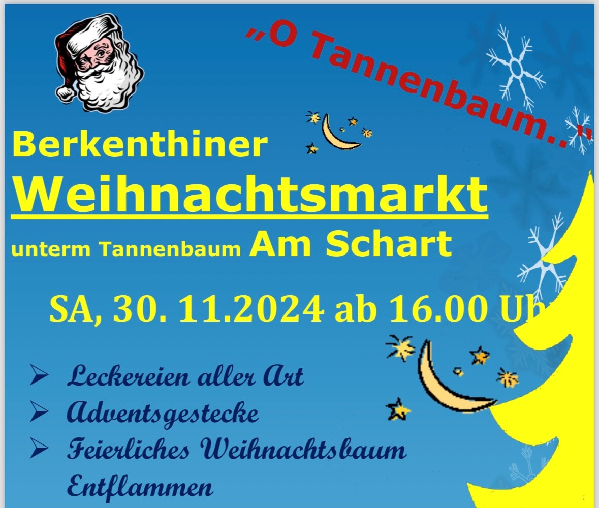 Weihnachtsmarkt Und Weihnachtssingen In Berkenthin Am 30.11.2024