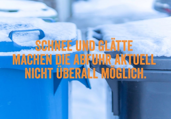 Die AWSH informiert: Glätte, Schnee und nicht geräumte Straßen: Aktuell kann es vereinzelt zu Ausfällen bei der Abfuhr kommen. Wir sagen dir, was jetzt wichtig ist.
