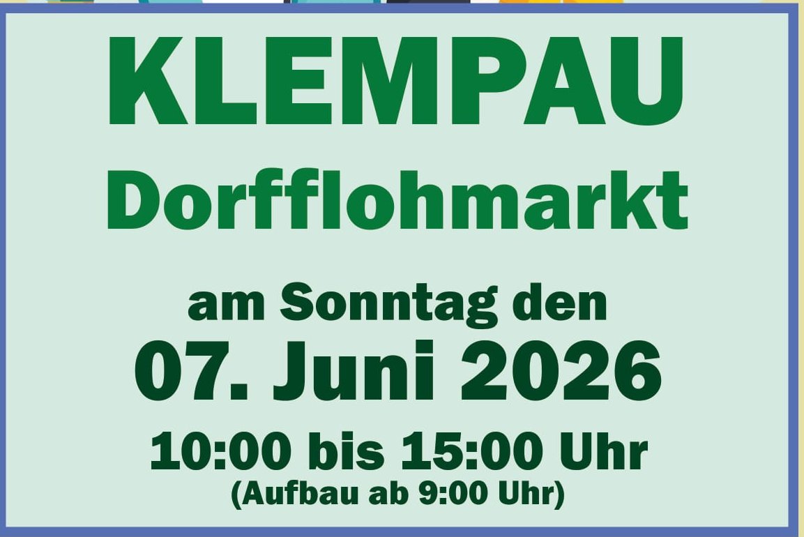 Klempauer Dorfflohmarkt Am Sonntag. 7. Juni 2026